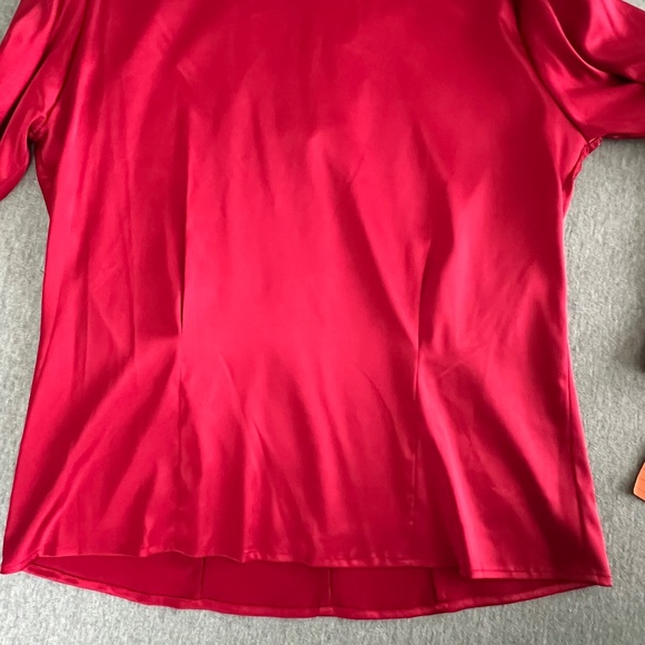 Pendleton Silky Red Formal Blouse Button Wrist New with Imperfection Size 10 - Picture 7 of 14